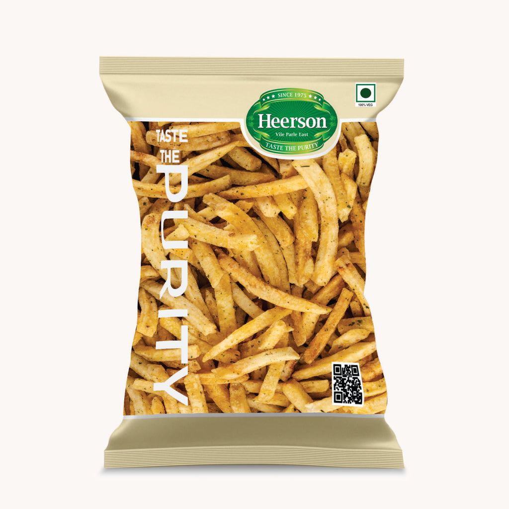 Heerson Alu Salli. Premium cheesy potato stick snack.