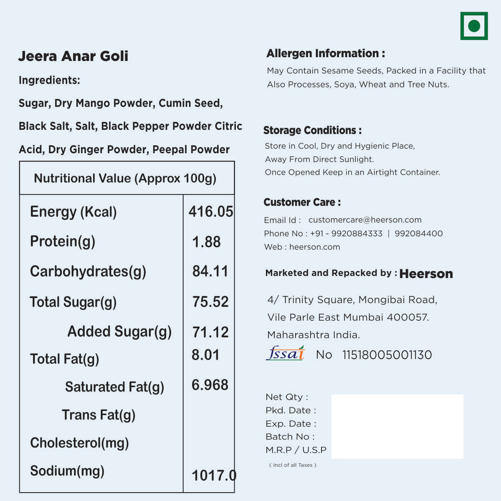 Heerson Jeera Goli. Cumin seeds and amchur blend.