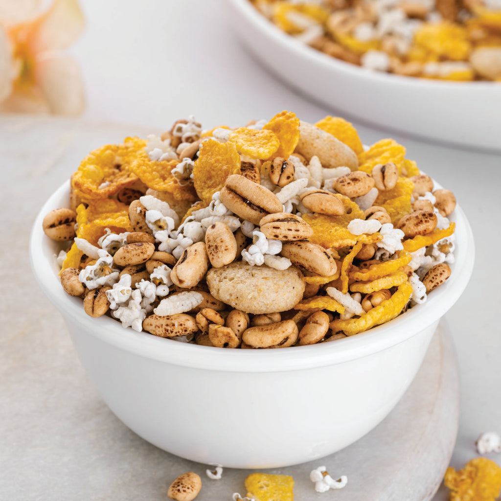 Heerson Lite Multigrain Chiwda. Oats, cornflakes, and grains blend.