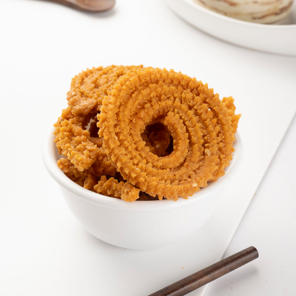 Heerson Moong Chakli. Ghee-infused chakli with spices.