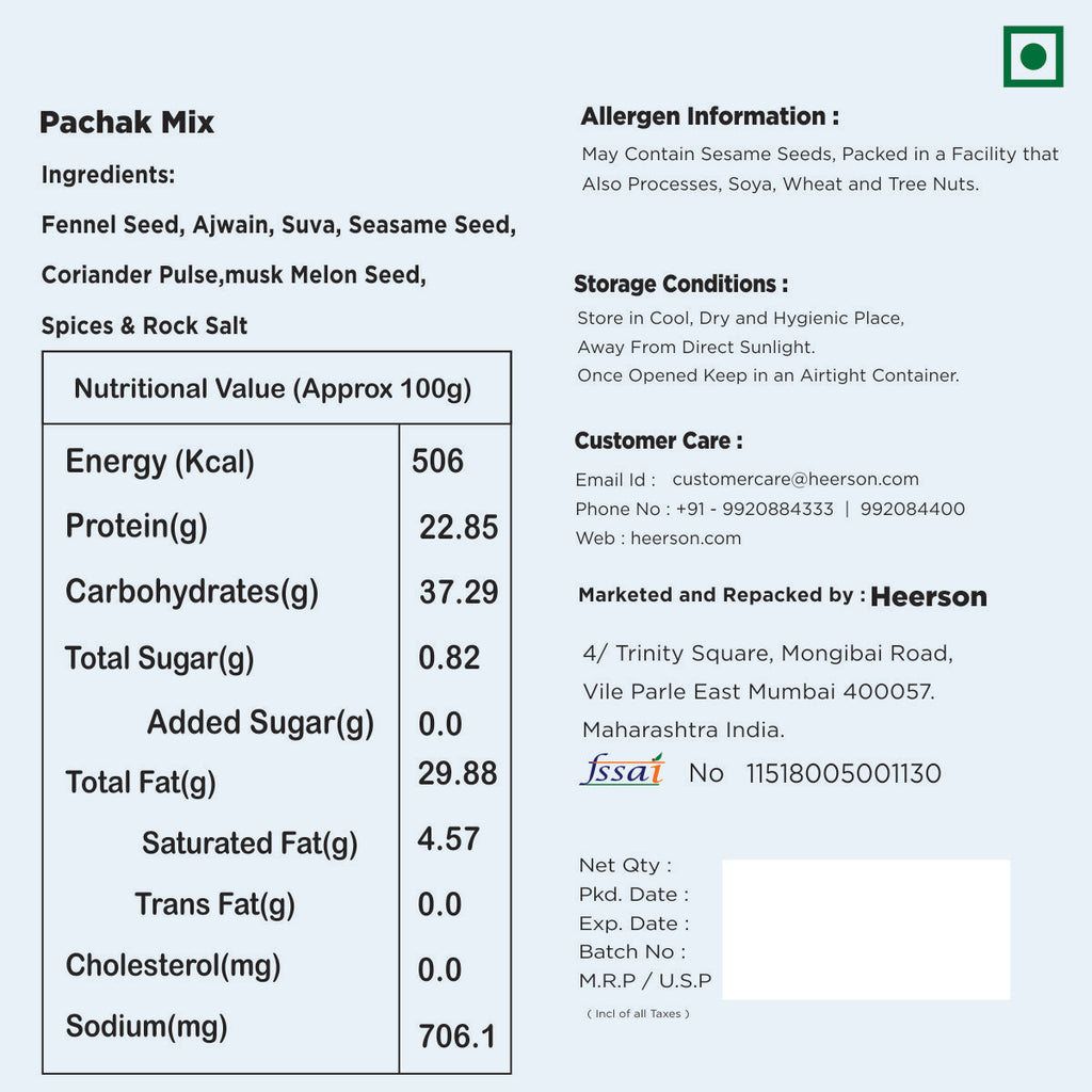Heerson Pachak Mukhwas. Fennel, sesame, and spices blend.