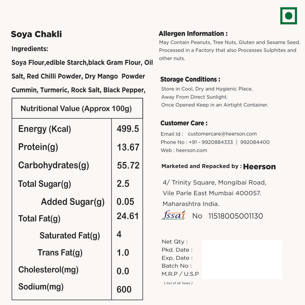 Heerson Soya Stick. Traditional Indian snack.