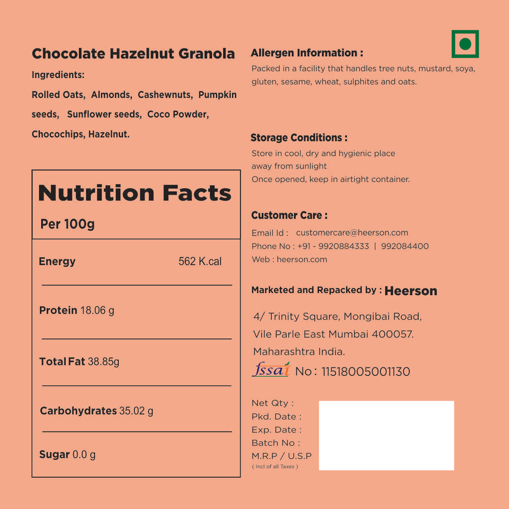 Chocolate Hazelnut Granola