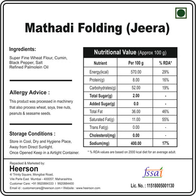 Mathadi Folding (Jeera)