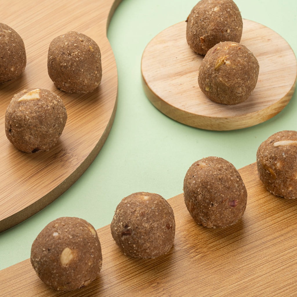 Heerson Churma Ladoo. Ghee-infused ladoo with assorted nuts.
