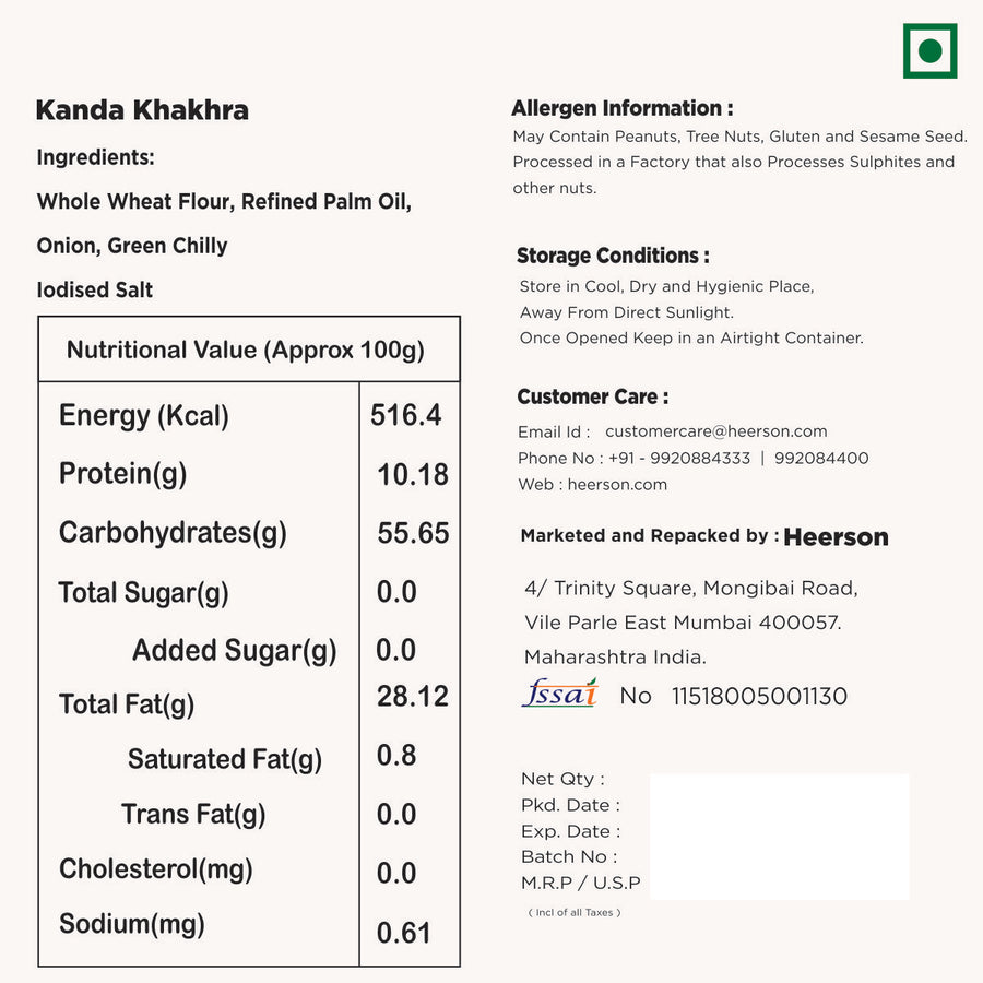 Heerson Lahasun Khakhra. 250 g pack garlic khakhra.
