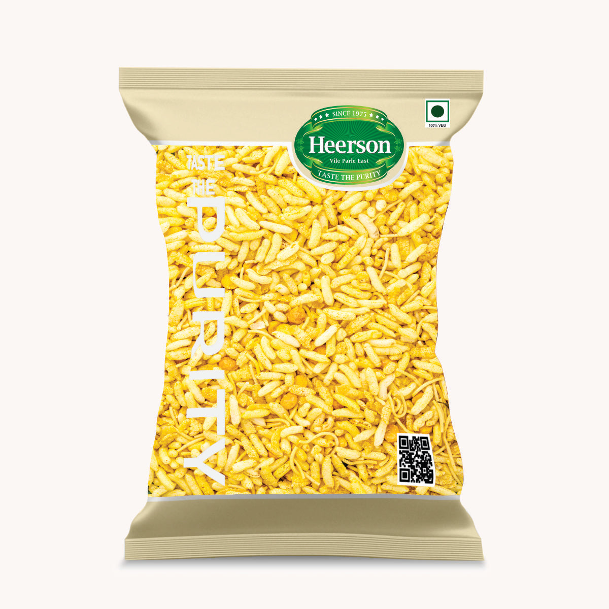 Heerson Lite Bhel. Premium low-calorie snack.
