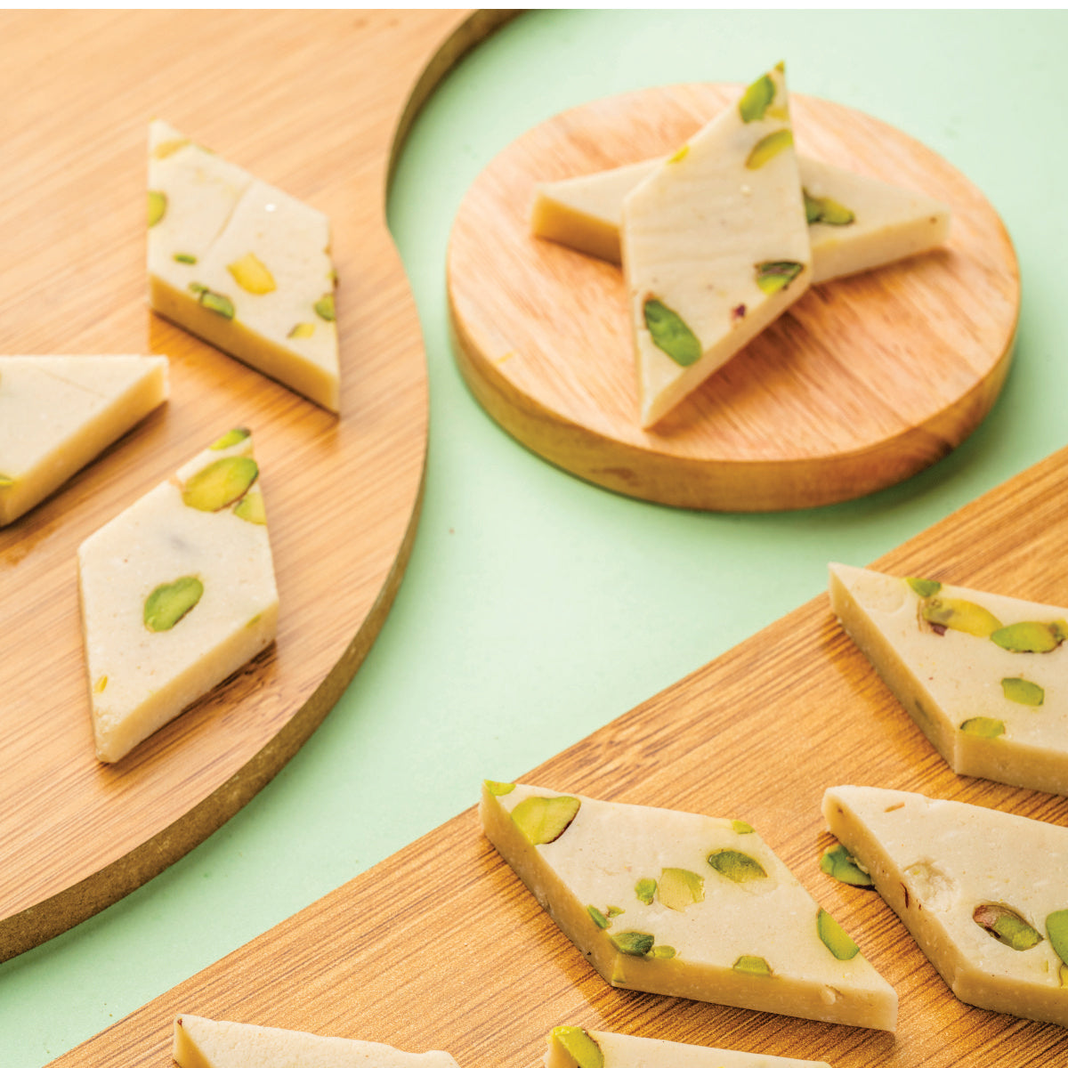 Heerson Malai Kaju Katri. Traditional Indian mithai.
