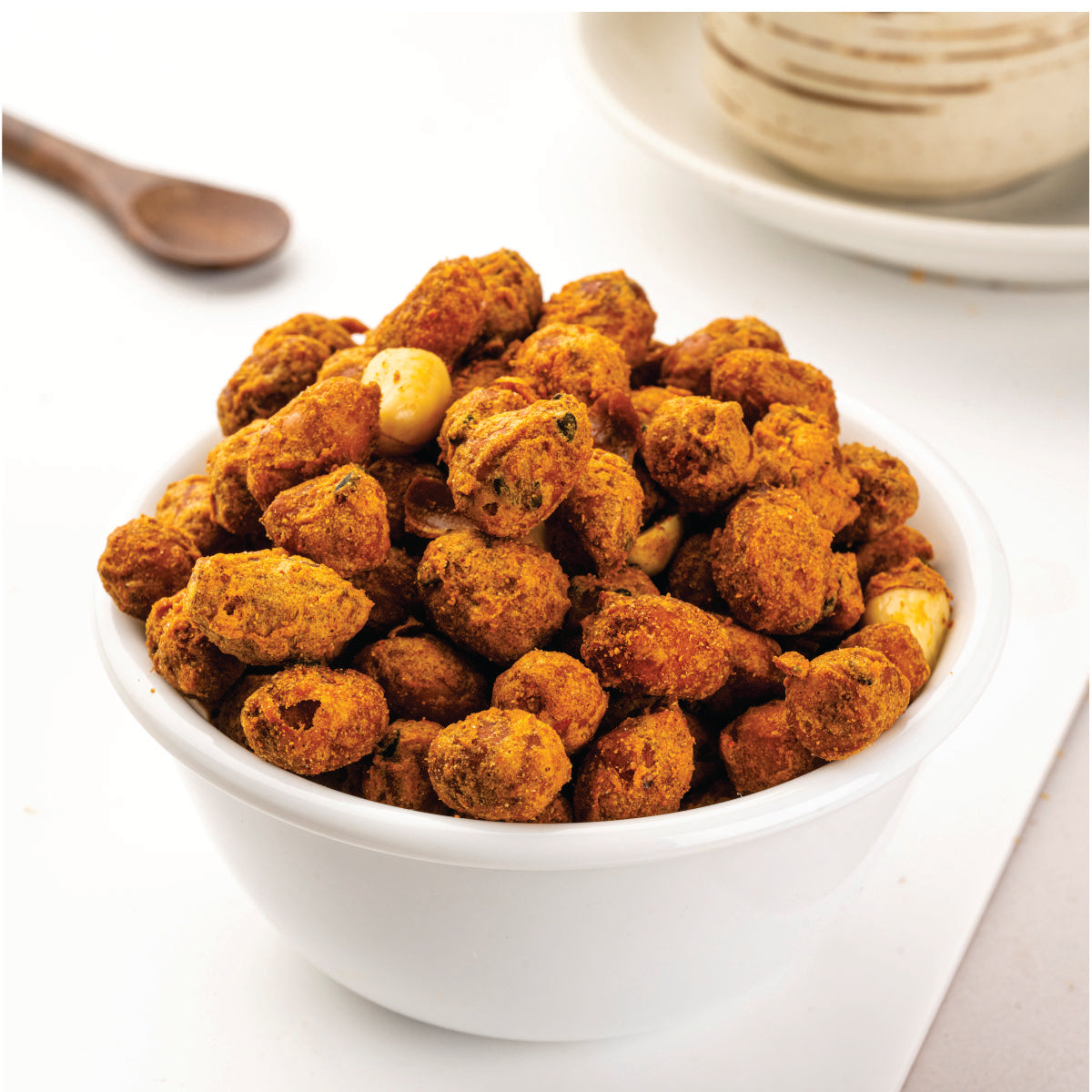 Heerson Sing Bhajiya. Peanuts coated in gram flour and spices.
