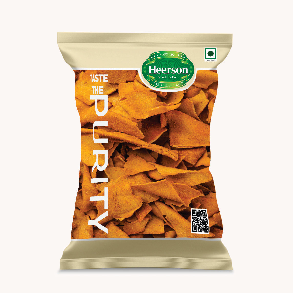 Heerson Soya Papdi. Premium protein snack.
