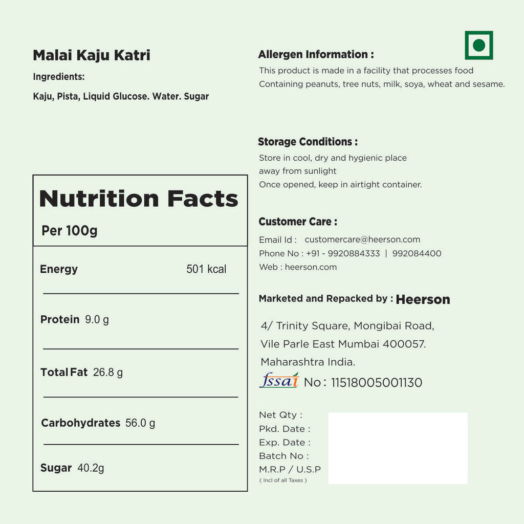 Malai-Kaju-Katri-nutrition-order-mithai-sweets-online