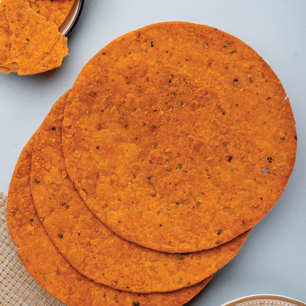 Pav Bhaji Khakhra by Heerson. Premium khakhra snack.
