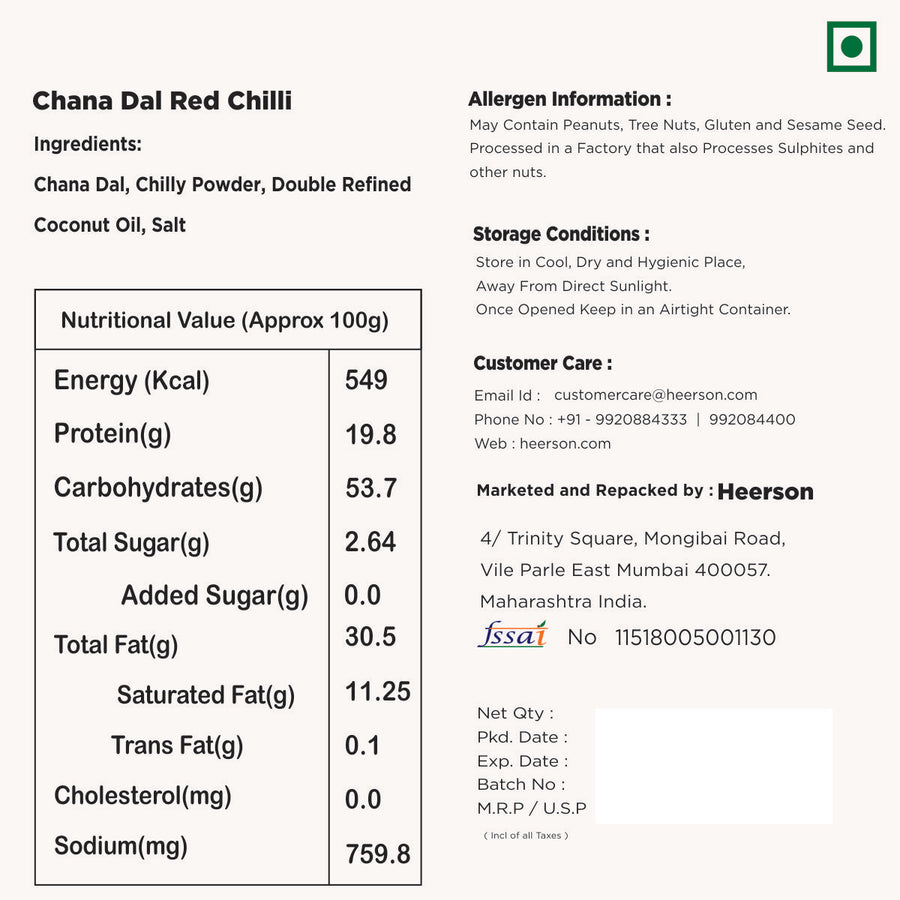 Premium Heerson Chana Dal Namkeen. Red chilli flavor
