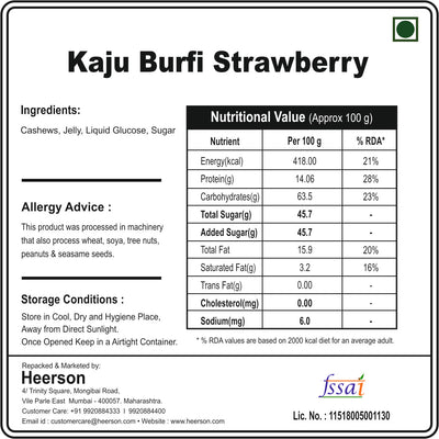Kaju Burfi Strawberry
