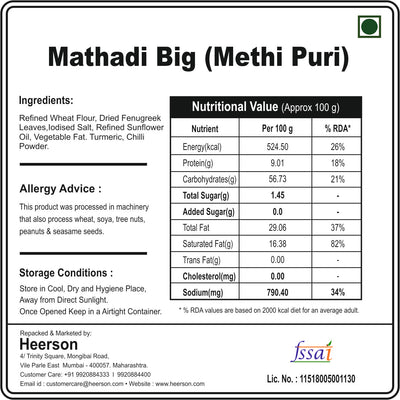 Mathadi Big (Methi Puri) 
